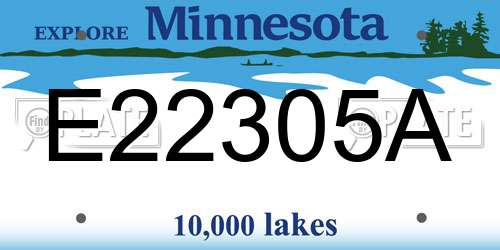 E22305A Minnesota License Plate