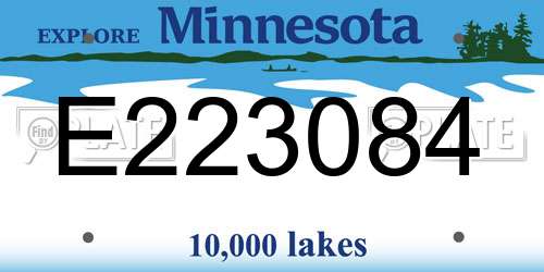 E223084 Minnesota License Plate
