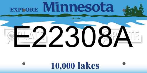 E22308A Minnesota License Plate