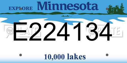 E224134 Minnesota License Plate