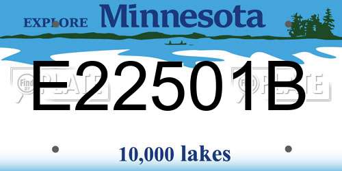 E22501B Minnesota License Plate