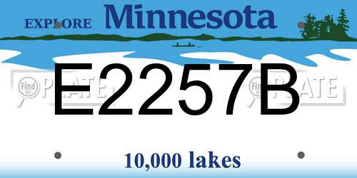 E2257B Minnesota License Plate