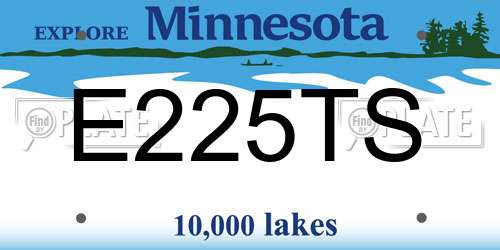 E225TS Minnesota License Plate