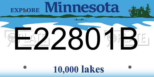 E22801B Minnesota License Plate