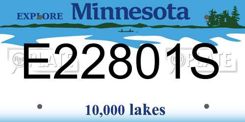 E22801S Minnesota License Plate