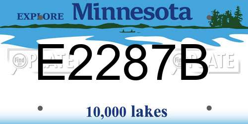 E2287B Minnesota License Plate