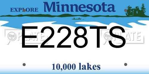 E228TS Minnesota License Plate