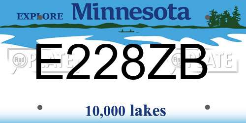 E228ZB Minnesota License Plate
