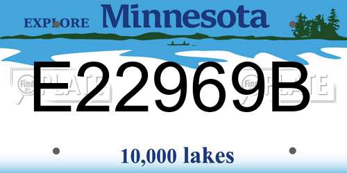 E22969B Minnesota License Plate