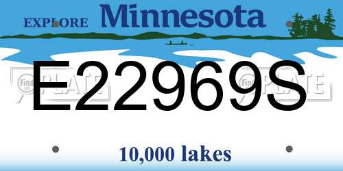 E22969S Minnesota License Plate