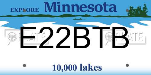 E22BTB Minnesota License Plate