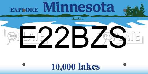 E22BZS Minnesota License Plate