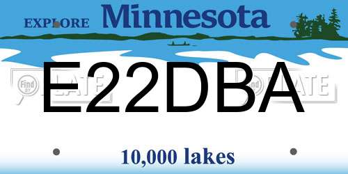 E22DBA Minnesota License Plate