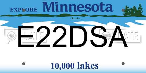 E22DSA Minnesota License Plate