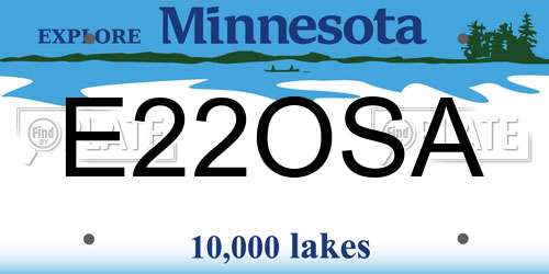 E22OSA Minnesota License Plate