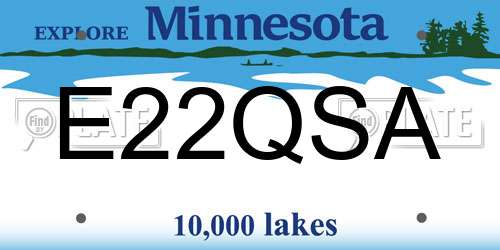 E22QSA Minnesota License Plate