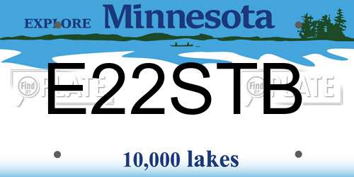 E22STB Minnesota License Plate