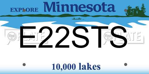 E22STS Minnesota License Plate