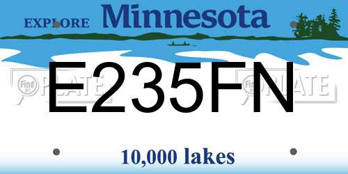 E235FN Minnesota License Plate