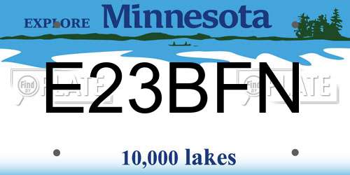 E23BFN Minnesota License Plate