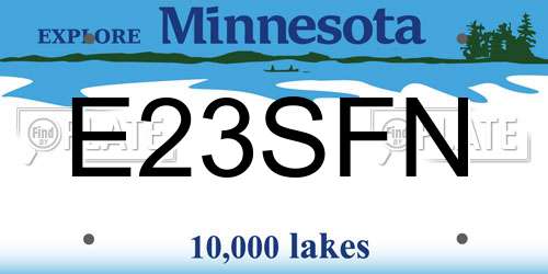 E23SFN Minnesota License Plate