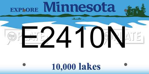 E2410N Minnesota License Plate