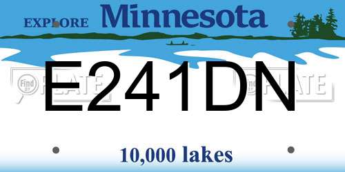 E241DN Minnesota License Plate