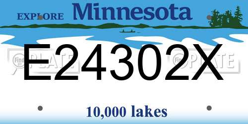E24302X Minnesota License Plate