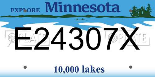 E24307X Minnesota License Plate