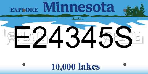 E24345S Minnesota License Plate