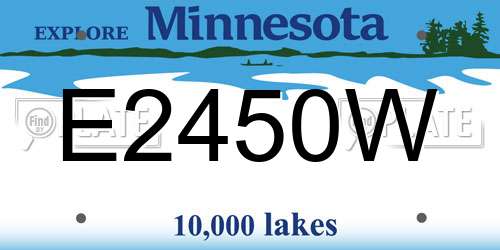 E2450W Minnesota License Plate