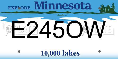 E245OW Minnesota License Plate