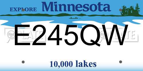 E245QW Minnesota License Plate