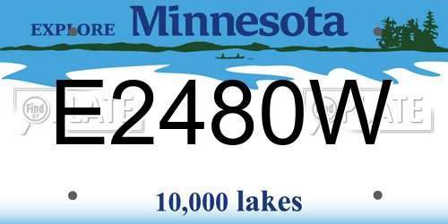E2480W Minnesota License Plate