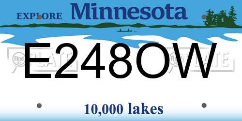 E248OW Minnesota License Plate