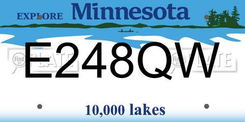 E248QW Minnesota License Plate