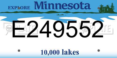 E249552 Minnesota License Plate