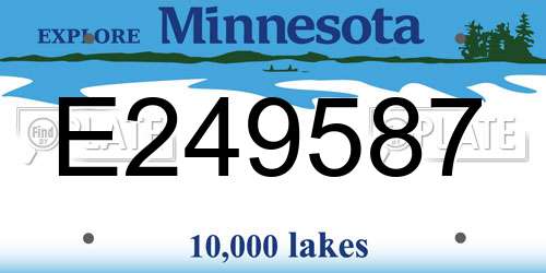 E249587 Minnesota License Plate