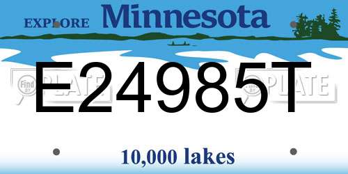 E24985T Minnesota License Plate