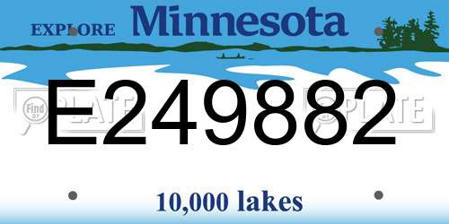 E249882 Minnesota License Plate