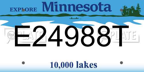 E24988T Minnesota License Plate