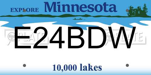 E24BDW Minnesota License Plate