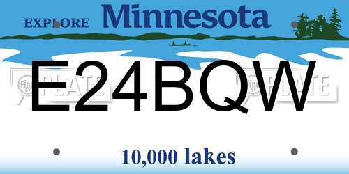E24BQW Minnesota License Plate