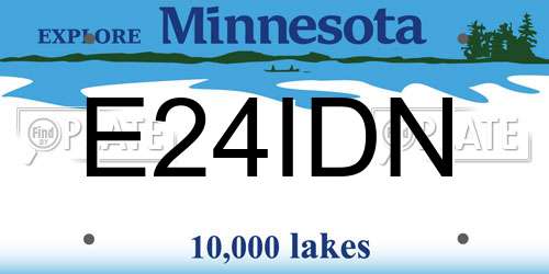 E24IDN Minnesota License Plate