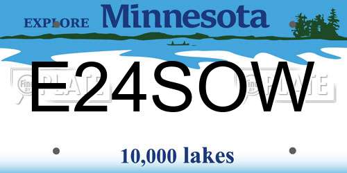 E24SOW Minnesota License Plate