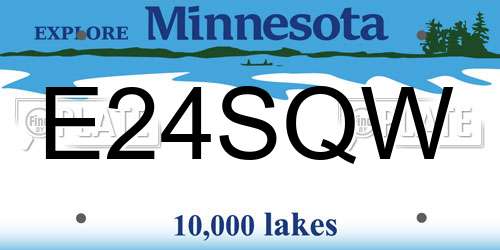 E24SQW Minnesota License Plate
