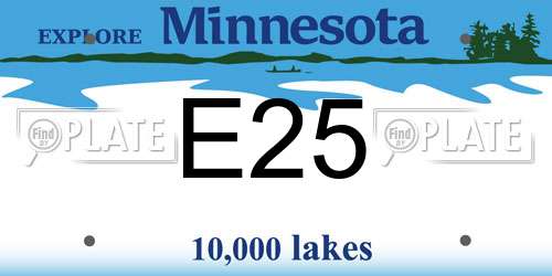 E25 Minnesota License Plate