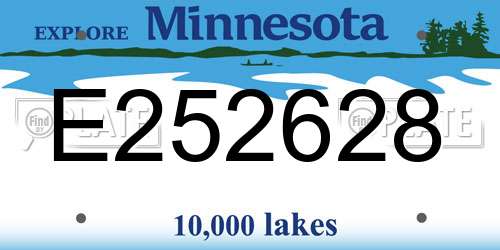 E252628 Minnesota License Plate
