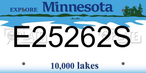 E25262S Minnesota License Plate