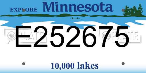 E252675 Minnesota License Plate